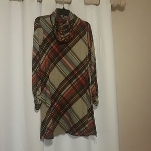 R&K plaid dress with detachable scarf